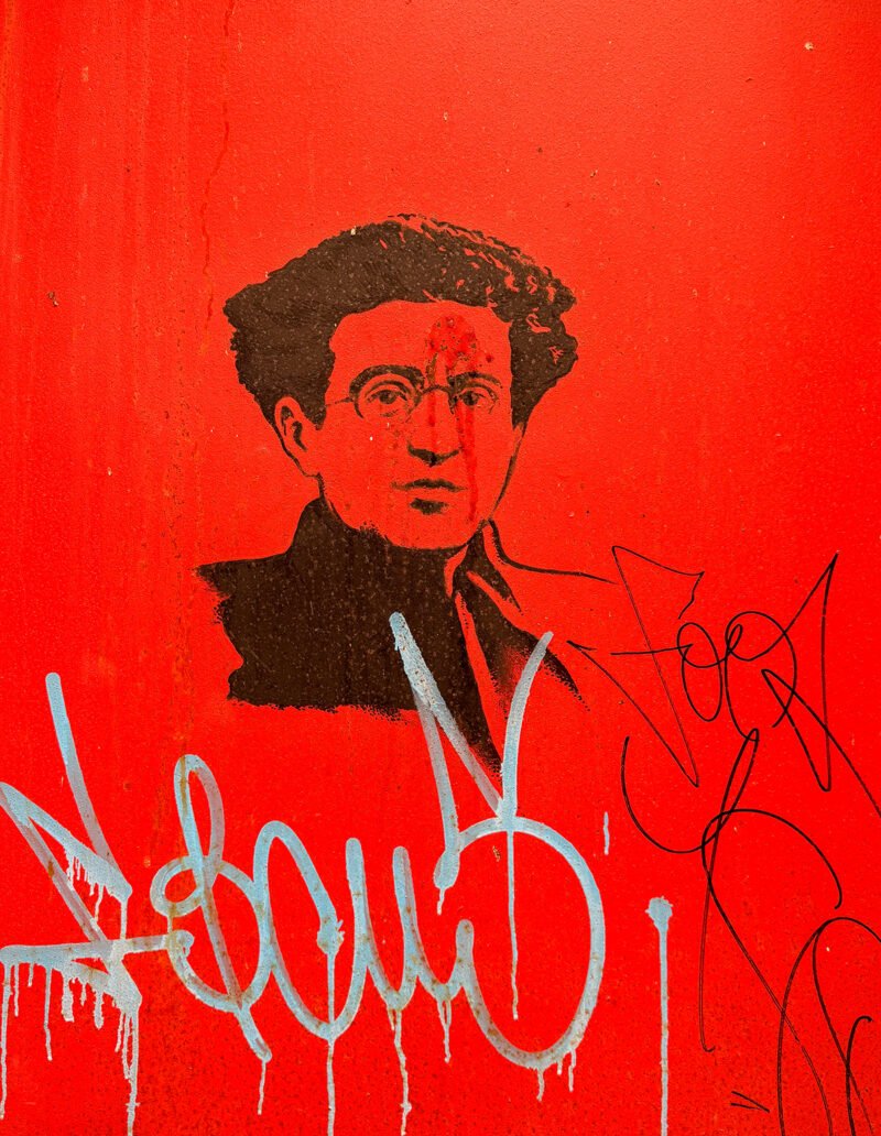 Antonio Gramsci and all that red. Modica, Sicily, Italy