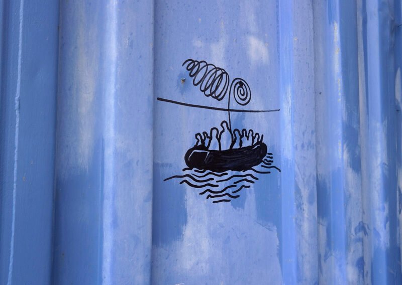 Drawing on a container on Kos island, Greece